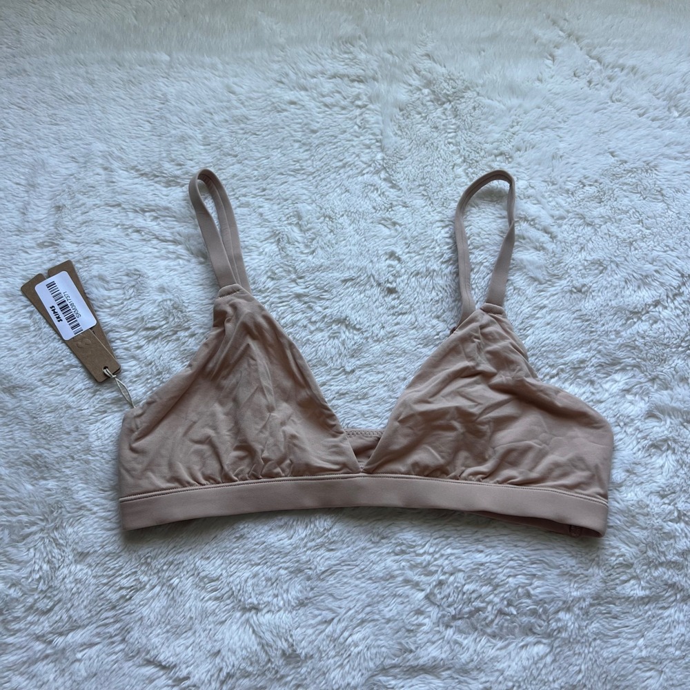 Skims Fits Everybody Triangle Bralette Clay Tan Nude BR-TRI-9200 Women's Medium